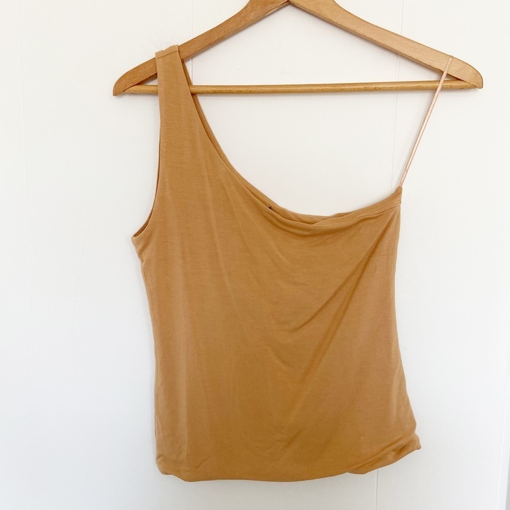 J. Crew FormKnit one-shoulder tank light camel - Picture 3 of 5